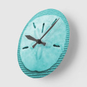 Horloge Ronde Dollar de sable turquoise (Angle)