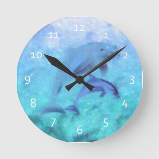 Horloge Ronde Dolphin Family Clocks (Recto)