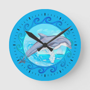 Horloge Ronde Dolphin Maori Sun
