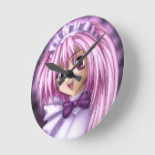 Horloge Ronde Domestique mignonne de fille d'Anime (Angle)