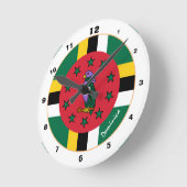Horloge Ronde Dominica Flag & Dominica mode / design tendance (Angle)