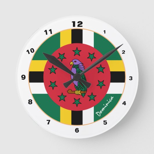 Horloge Ronde Dominica Flag & Dominica mode / design tendance (Recto)