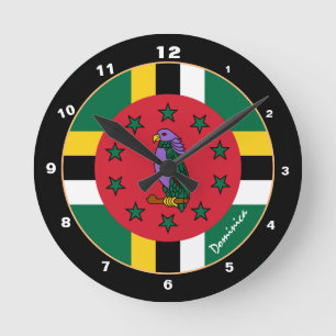 Horloge Ronde Dominique patriotique Drapeau & Dominique Accueil 