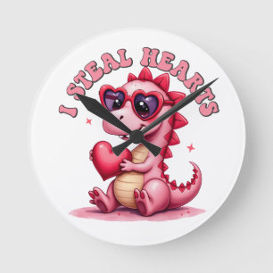Horloge Ronde Don Valentine Je vole les coeurs
