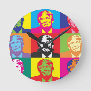 Horloge Ronde Donald Trump Pop Art