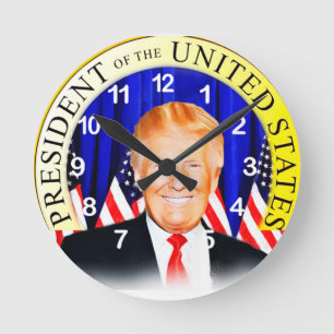 Horloge Ronde Donald TRUMP-pour le président des États-Unis _