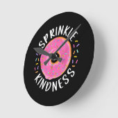 Horloge Ronde Donut Sprinkle Kindness Funny Girls Femmes Doughnu (Angle)
