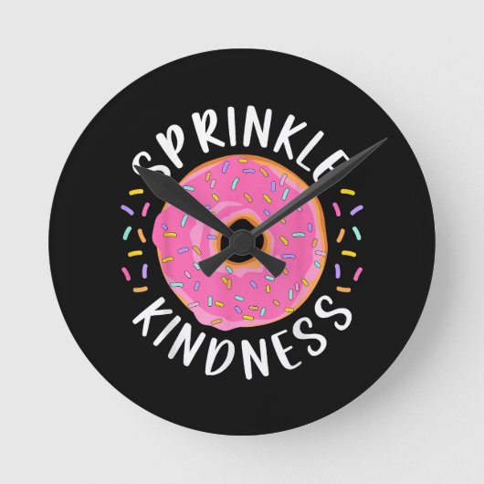Horloge Ronde Donut Sprinkle Kindness Funny Girls Femmes Doughnu (Recto)