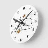 Horloge Ronde Doodle cat (Angle)