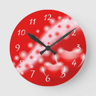 Horloge Ronde double heart