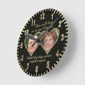 Horloge Ronde Double Memorial Add Photo Keepsake (Angle)