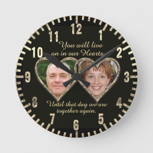 Horloge Ronde Double Memorial Add Photo Keepsake (Recto)