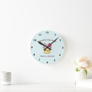 Horloge Ronde Douces smoothies aux fruits tropicaux boutique de