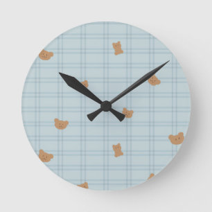 Horloge Ronde Doux ours en peluche motif sans couture – Bébé mig