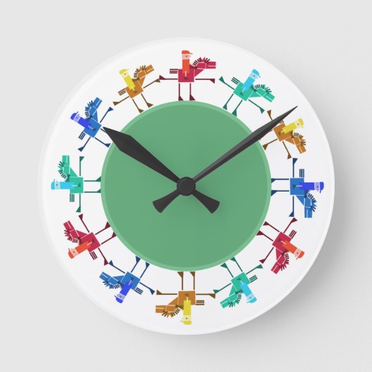 Horloge Ronde Douze chevaux et cavaliers enfants (Recto)