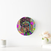 HORLOGE RONDE DOXSCHUND ROUGE (Maison)