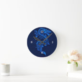 Horloge Ronde Dragon bleu chinois (Home)