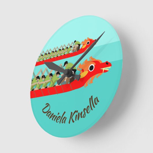 Horloge Ronde Dragon Boat Racing (Angle)