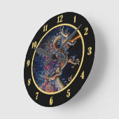 Horloge Ronde Dragon Chinois (Angle)