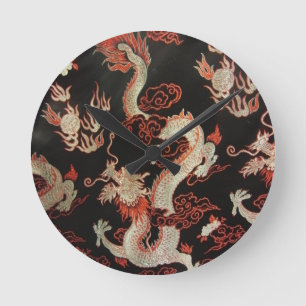 Horloge Ronde Dragon chinois