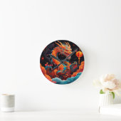 Horloge Ronde Dragon chinois coloré (Maison)