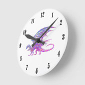 Horloge Ronde Dragon de mosaïque Extraordinaire (Angle)