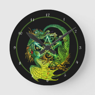 Horloge Ronde Dragon de Pentacle Art nouveau