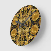 Horloge Ronde dragon doré (Angle)