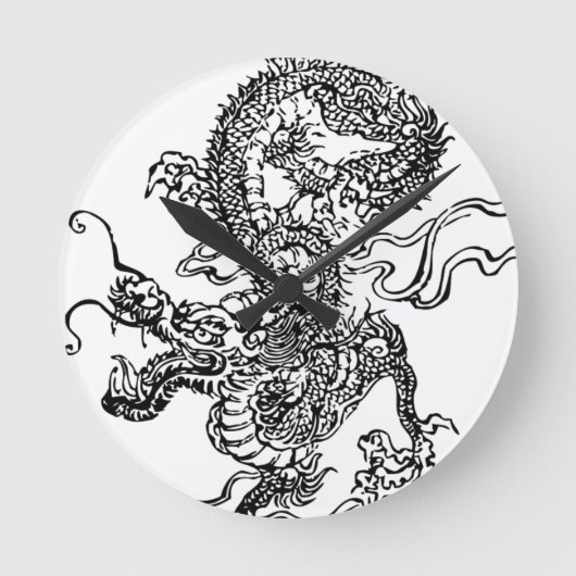 Horloge Ronde Dragon japonais - à la chinoise (Recto)