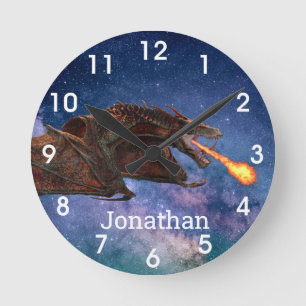 Horloge Ronde Dragon Monogramme Respirant le Feu de Wyvern Fanta