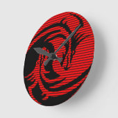 Horloge Ronde Dragon rouge (Angle)