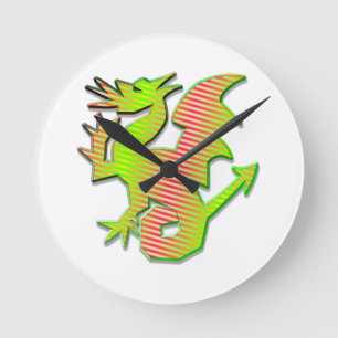 Horloge Ronde Dragon Stylisé