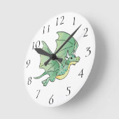 Horloge Ronde Dragon vert (Angle)