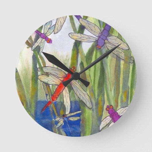 Horloge Ronde Dragonflies été (Recto)