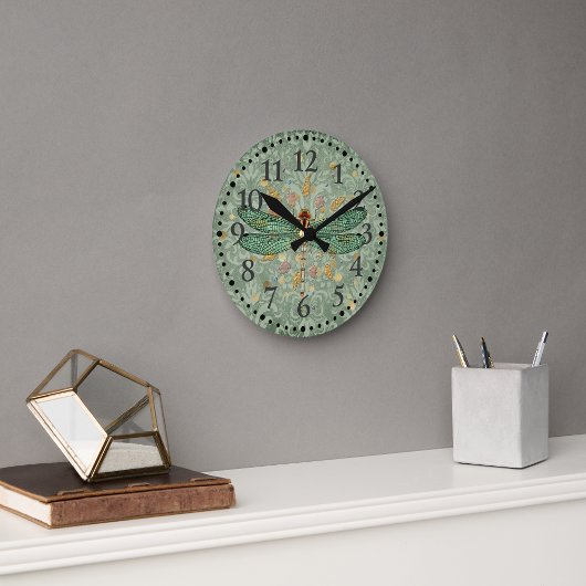 Horloge Ronde Dragonfly Green Sea