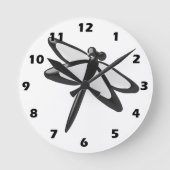 Horloge Ronde Dragonfly noir et blanc (Recto)