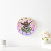 Horloge Ronde Dragonfly Pale Poppy  (Maison)
