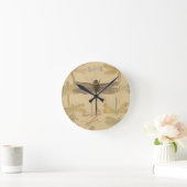 Horloge Ronde Dragonfly Vintage Antique Classic Nature (Maison)
