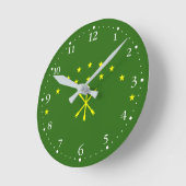 Horloge Ronde Drapeau Adygea patriotique (Angle)