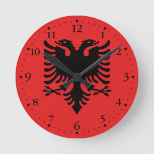 Horloge Ronde Drapeau albanais patriotique