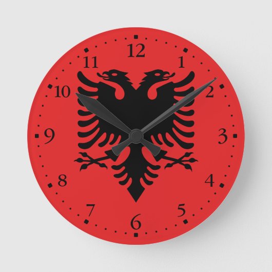 Horloge Ronde Drapeau albanais patriotique (Recto)