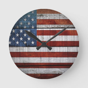Horloge Ronde Drapeau américain