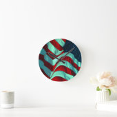 Horloge Ronde Drapeau Américain (Maison)