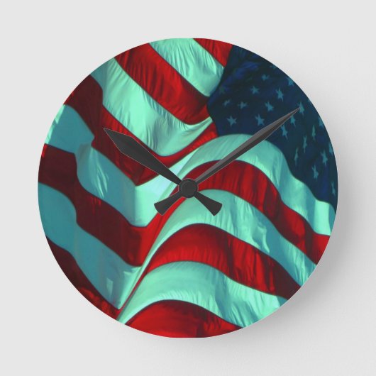 Horloge Ronde Drapeau Américain (Recto)