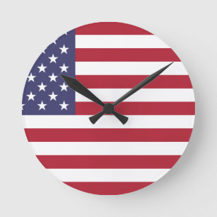 Horloge Ronde Drapeau américain