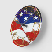 Horloge Ronde Drapeau américain (Angle)
