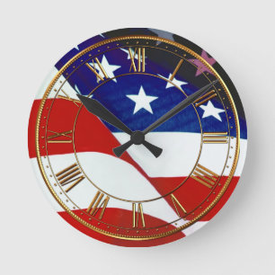 Horloge Ronde Drapeau américain