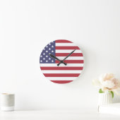 Horloge Ronde drapeau américain (Maison)