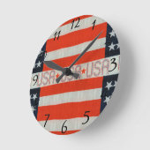 Horloge Ronde Drapeau américain (Angle)