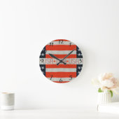 Horloge Ronde Drapeau américain (Maison)